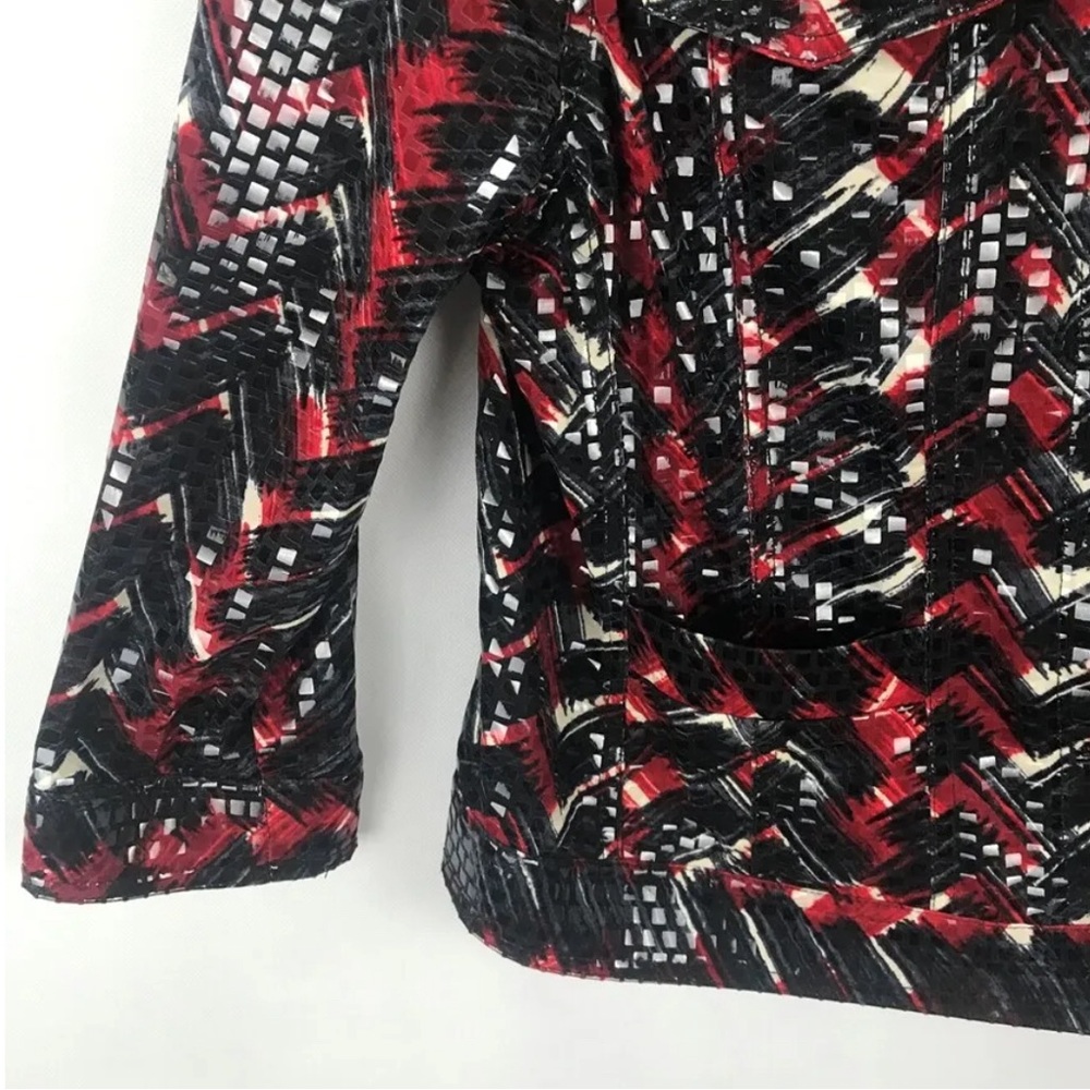 Ruby Rd. Womens Button Down Ls Jacket Red Black P… - image 4